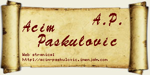 Aćim Paskulović vizit kartica